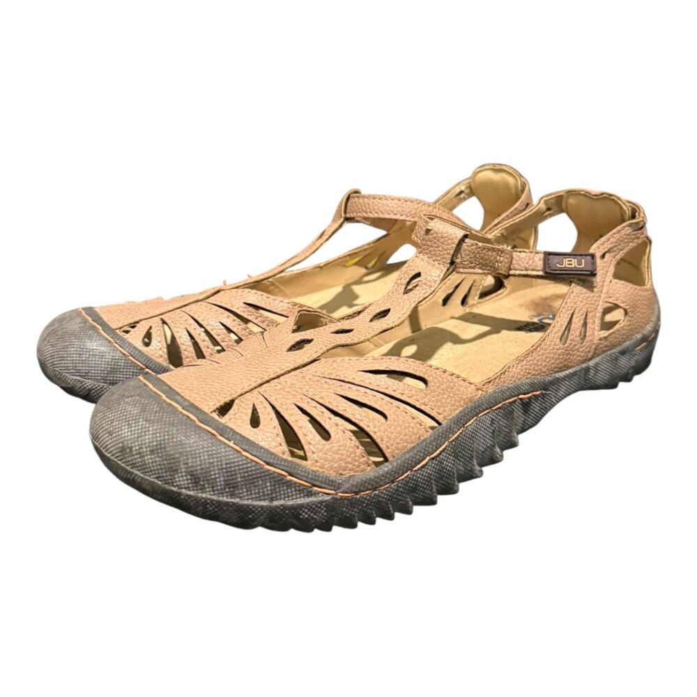 JBU by Jambu Women’s Mary Jane Water Shoes Beige Comfort Hiking Sandals 8.5